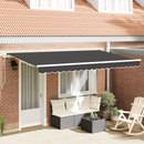 vidaXL Behúzható napellenző Antracit 350 x 200 cm szövet
