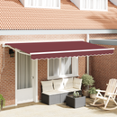 vidaXL Napernyő keret Burgundi 350 x 200 cm Poliészter PU bevonattal
