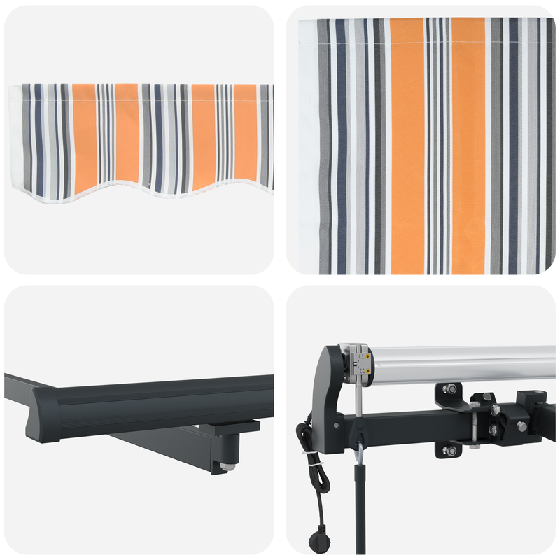 vidaXL Behúzható napellenző Sokszínű 300 x 250 cm szövet