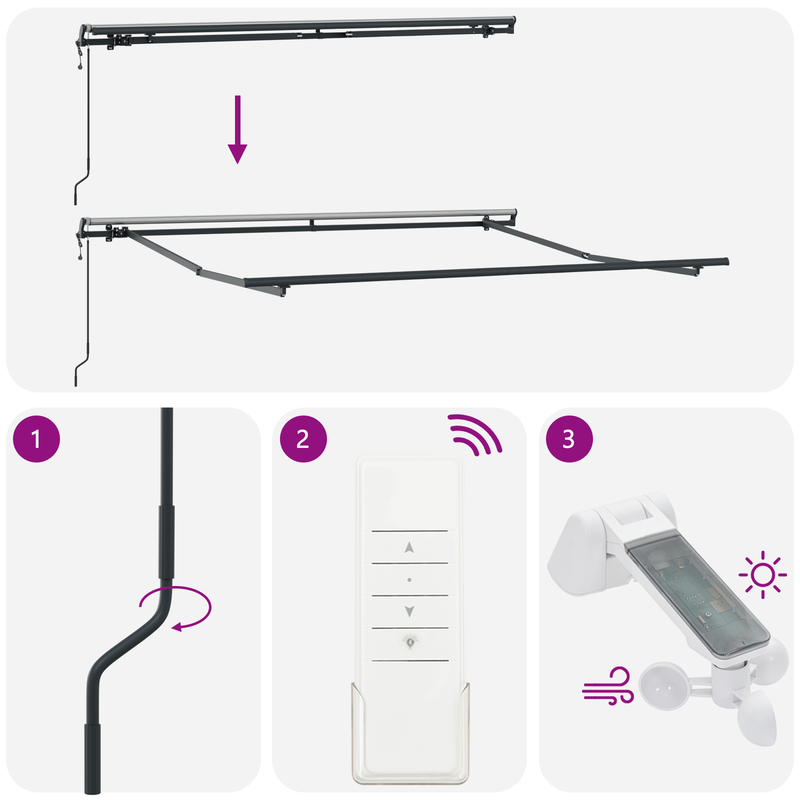 vidaXL Behúzható napellenző Sokszínű 300 x 250 cm szövet