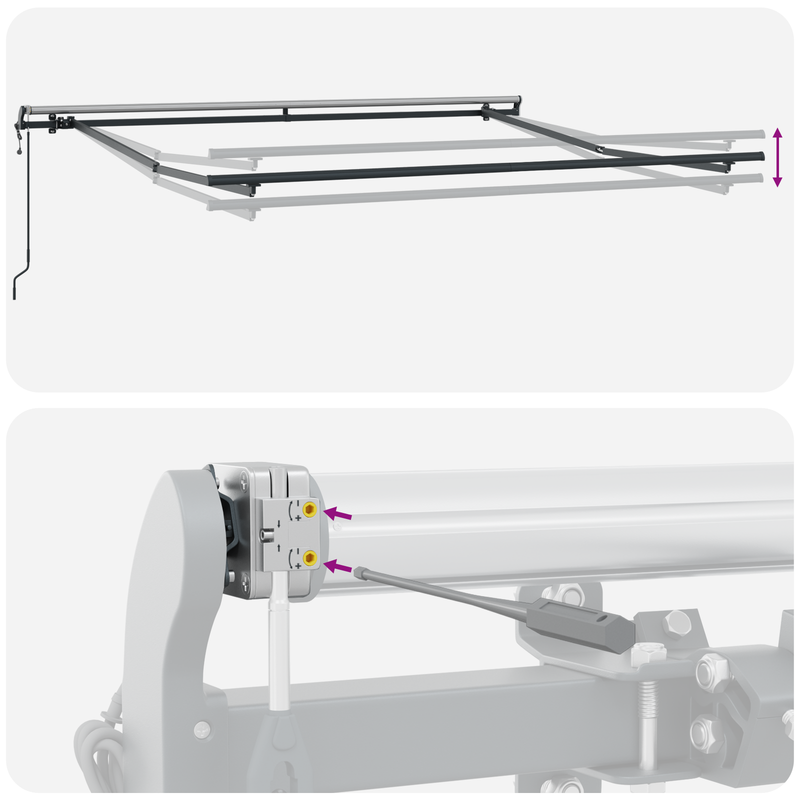 vidaXL Behúzható napellenző Sokszínű 300 x 250 cm szövet