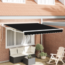 vidaXL Behúzható napellenző Fekete 300 x 250 x 165 cm