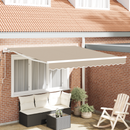 vidaXL Behúzható napellenző Bézs 300 x 250 cm Szövet és Alumínium