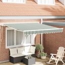 vidaXL Behúzható napellenző Zöld és Fehér 300 x 250 cm