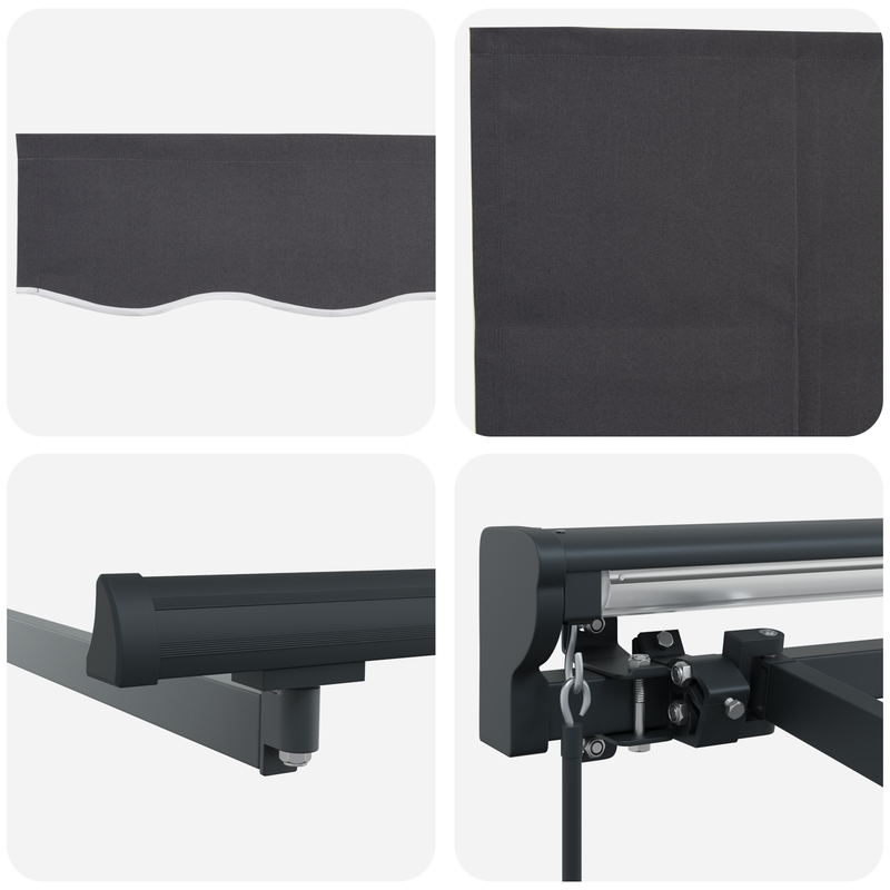 vidaXL Behúzható napellenző Szürke és antracit 350 x 250 cm