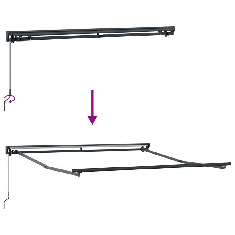vidaXL Behúzható napellenző Szürke és antracit 350 x 250 cm