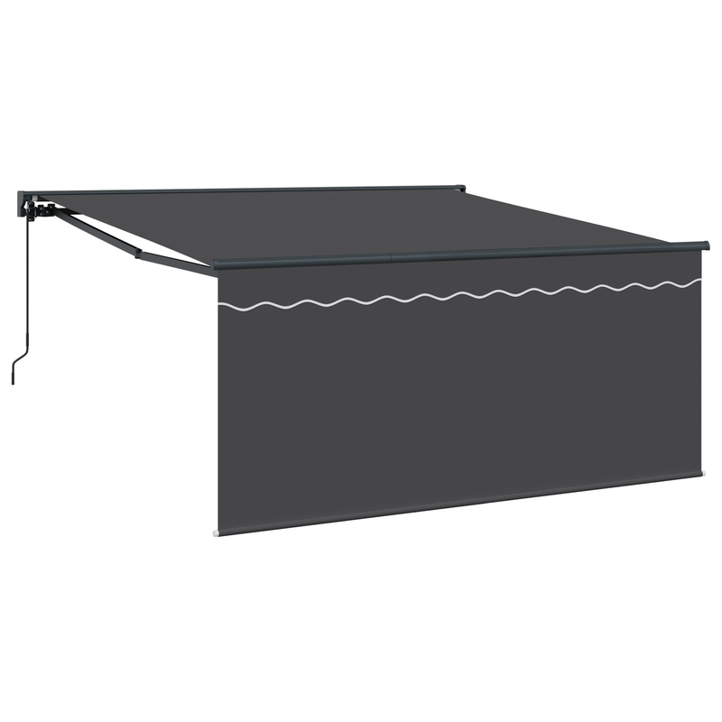 vidaXL Behúzható napellenző Szürke és antracit 350 x 250 cm