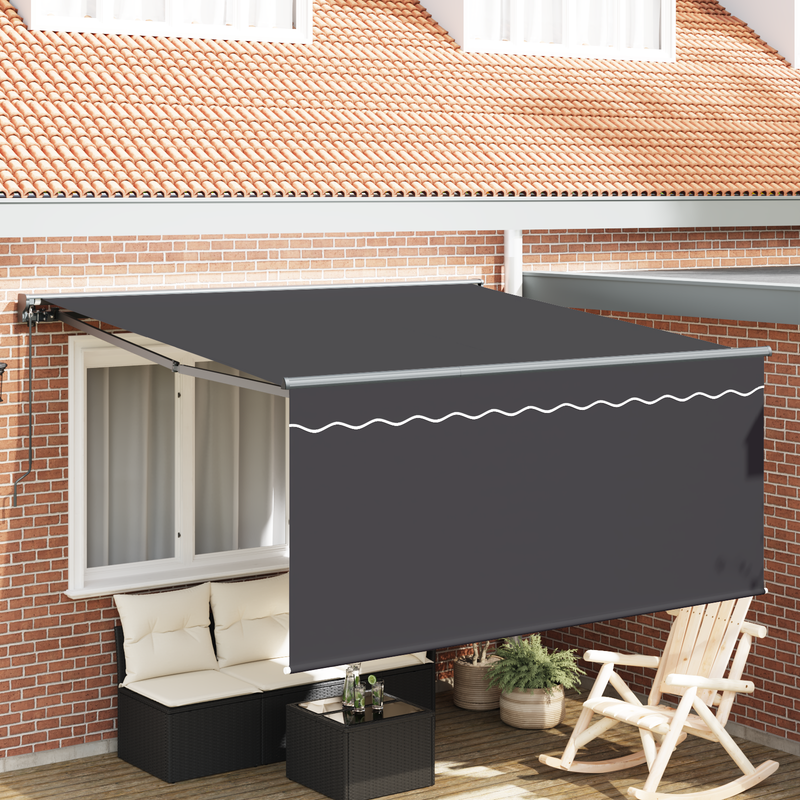 vidaXL Behúzható napellenző Szürke és antracit 350 x 250 cm