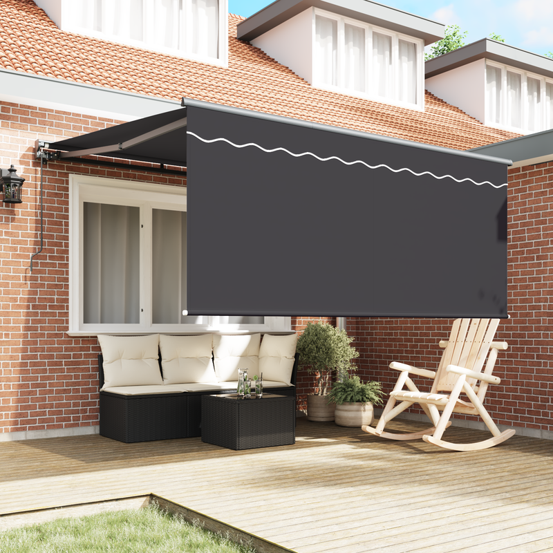 vidaXL Behúzható napellenző Szürke és antracit 350 x 250 cm