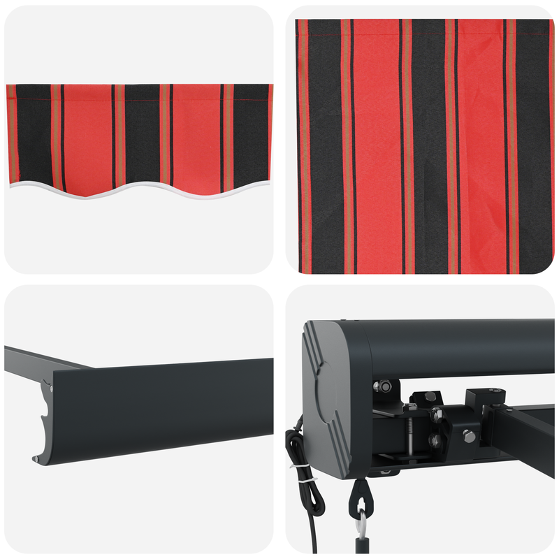 vidaXL Behúzható napellenző narancssárga és barna 350 x 250 cm szövet
