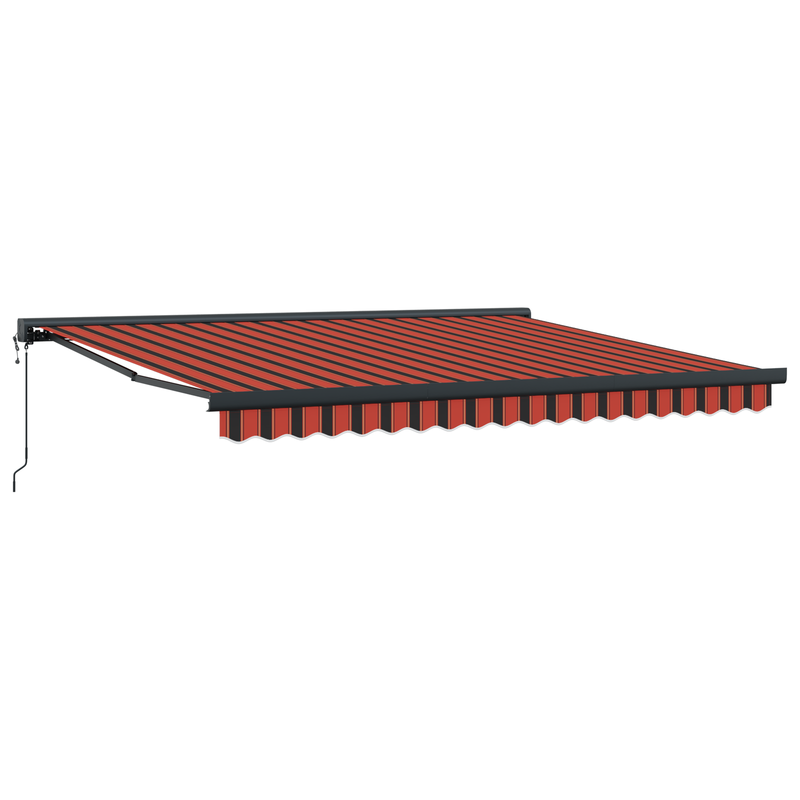vidaXL Behúzható napellenző narancssárga és barna 350 x 250 cm szövet