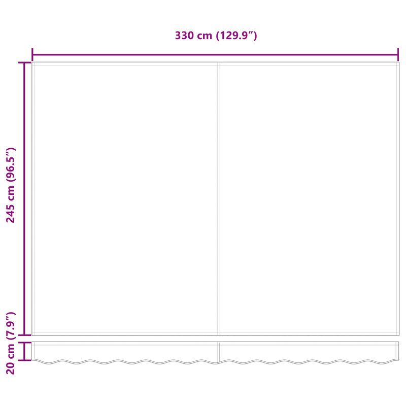 vidaXL Behúzható napellenző narancssárga és barna 350 x 250 cm szövet