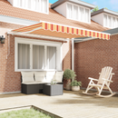 vidaXL Behúzható napellenző Sárga és narancs 350 x 250 cm