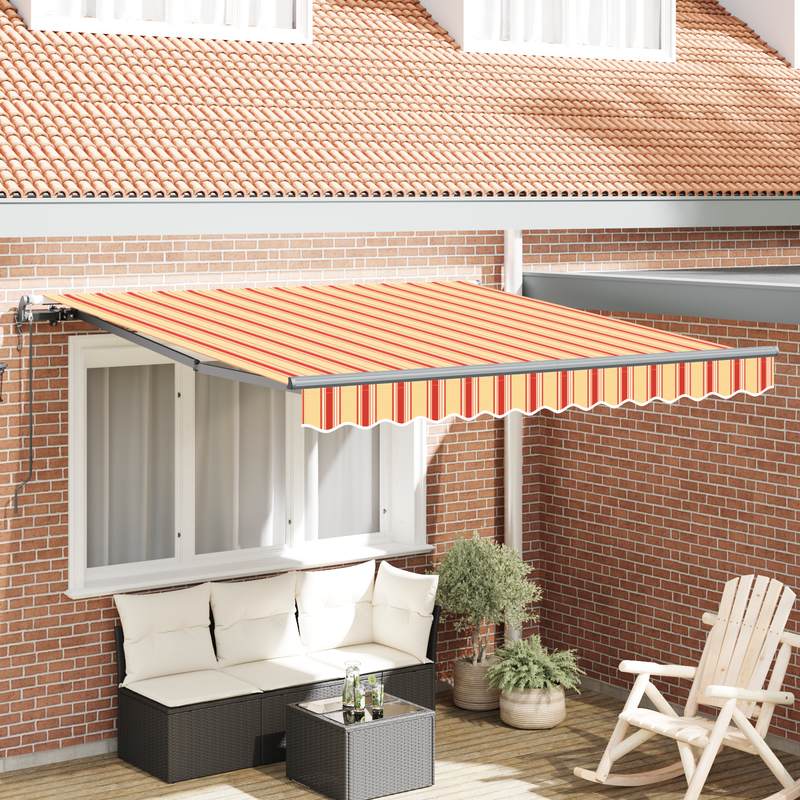 vidaXL Behúzható napellenző sárga és narancssárga 350 x 250 cm szövet