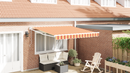 vidaXL Napernyő Sárga és narancs 350 x 250 x 165 cm Poliészter és fém