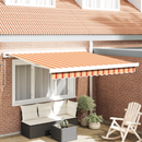 vidaXL Behúzható napellenző Sárga és narancs 350 x 250 cm