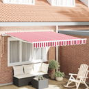 vidaXL Behúzható napellenző Piros és Fehér 350 x 250 cm