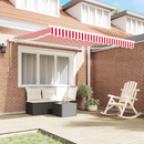 vidaXL Behúzható napellenző Piros és Fehér 350 x 250 cm