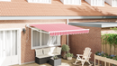 vidaXL Napernyő Piros és Fehér 350 x 250 cm Poliészter és fém
