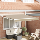 vidaXL Napernyő Bézs 350 x 250 cm Poliészter és fém