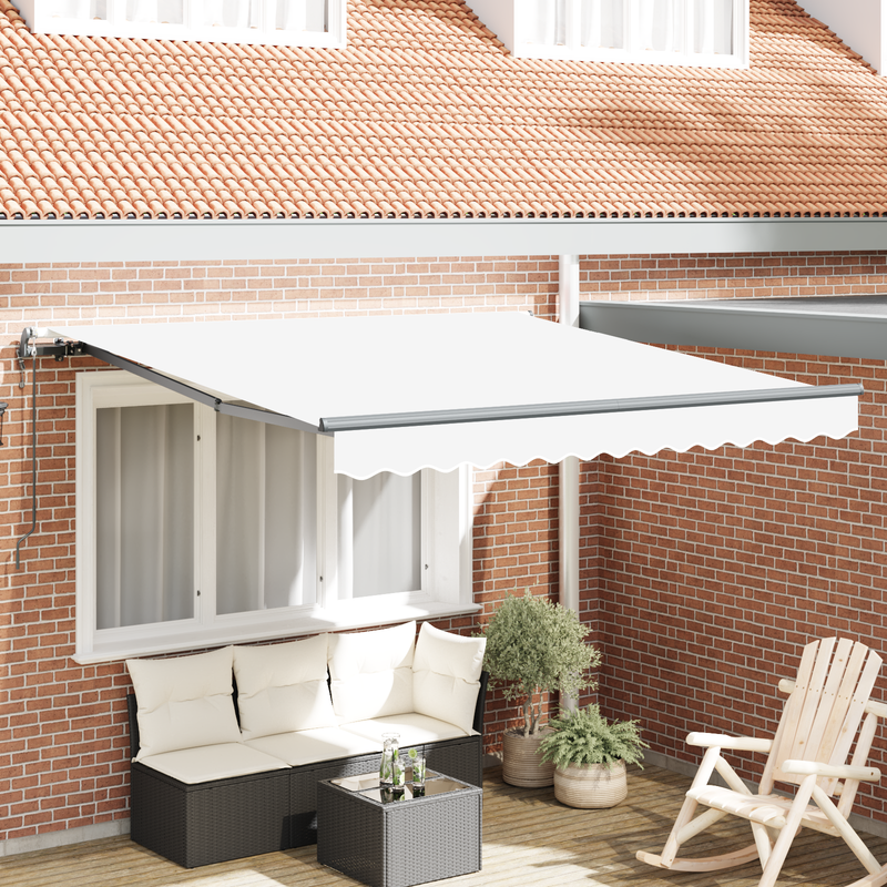 vidaXL Behúzható napellenző Fehér 350 x 250 cm szövet