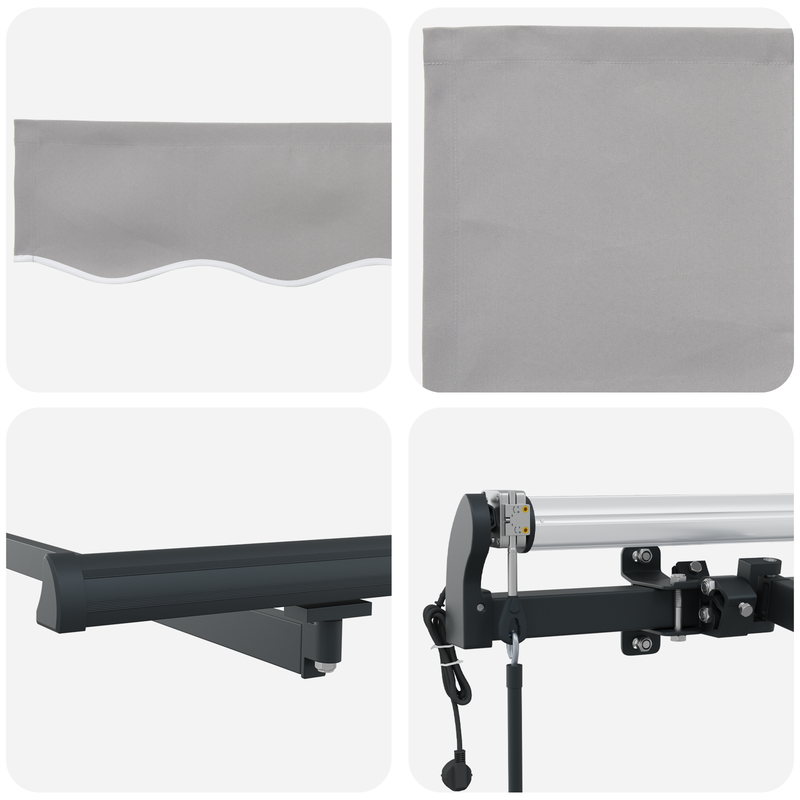 vidaXL Behúzható napellenző Világosszürke 350 x 250 cm szövet