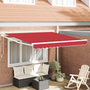 vidaXL Napernyő Piros 350 x 250 cm Poliészter és fém