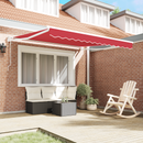 vidaXL Napernyő Piros 350 x 250 cm Poliészter és fém