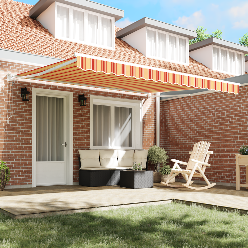 vidaXL Behúzható napellenző sárga és narancssárga 400 × 300 cm