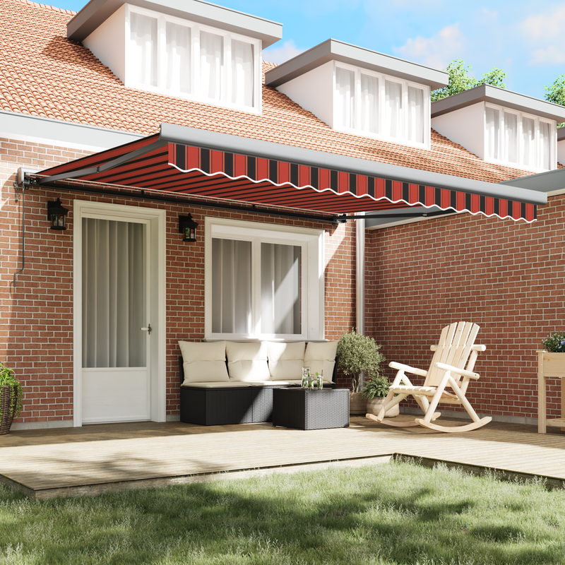 vidaXL Behúzható napellenző sárga és narancssárga 400 ×350 cm szövet