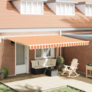 vidaXL Behúzható napellenző Sárga és narancs 450 × 300 cm