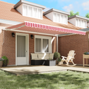 vidaXL Behúzható napellenző Piros és Fehér 450 × 300 cm