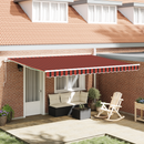 vidaXL Behúzható napellenző Narancs és Barna 450 x 350 x 165 cm