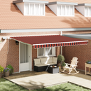 vidaXL Behúzható napellenző narancssárga és barna 450 × 350 cm