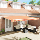 vidaXL Behúzható napellenző Sárga és narancs 500 x 300 x 165 cm