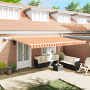 vidaXL Behúzható napellenző Sárga és narancs 500 × 300 cm