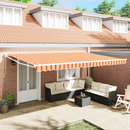 vidaXL Behúzható napellenző Sárga és narancs 500 x 300 x 165 cm
