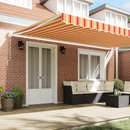vidaXL Behúzható napellenző Sárga és narancs 500 x 300 x 165 cm