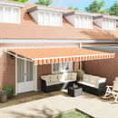 vidaXL Napernyő Sárga és narancs 500 x 300 x 165 cm Poliészter és fém