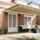 vidaXL Behúzható napellenző Zöld és sárga 500 × 350 cm