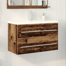 vidaXL Fürdőszobai mosdószekrény 2 pcs Öreg fa 80 x 38,5 x 48 cm