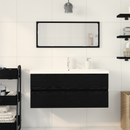 vidaXL Fürdőszobai mosdószekrény Fekete tölgy 100 x 39 x 62 cm Faanyag