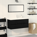 vidaXL Fürdőszobai mosdószekrény Fekete tölgy 90 x 39 x 62 cm Faanyag