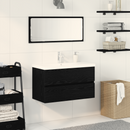 vidaXL Fürdőszobai mosdószekrény Fekete tölgy 80 x 39 x 62 cm Faanyag