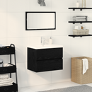 vidaXL Fürdőszobai mosdószekrény Fekete tölgy 60 x 39 x 62 cm Faanyag