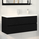 vidaXL Fürdőszobai mosdószekrény Fekete tölgy 100 x 39 x 62 cm Faanyag