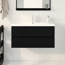 vidaXL Fürdőszobai mosdószekrény Fekete tölgy 90 x 39 x 62 cm Faanyag