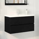 vidaXL Fürdőszobai mosdószekrény Fekete tölgy 80 x 39 x 62 cm Faanyag