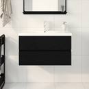 vidaXL Fürdőszobai mosdószekrény Fekete tölgy 80 x 39 x 62 cm Faanyag
