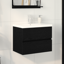 vidaXL Fürdőszobai mosdószekrény Fekete tölgy 60 x 39 x 62 cm Faanyag